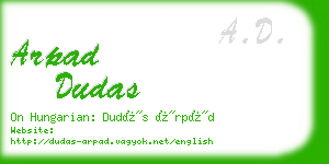arpad dudas business card
